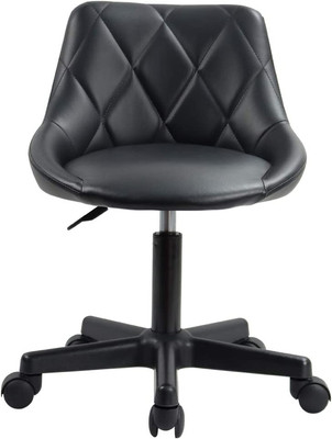 Mid Back PU Leather Height Adjustable Swivel Modern Task Chair Computer Office H