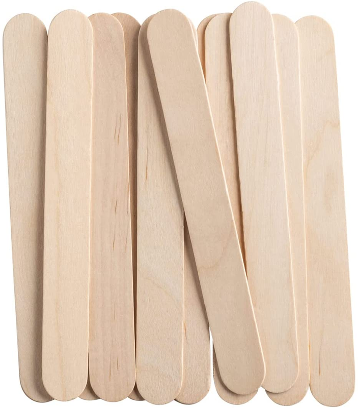 [100 Count] Jumbo 6 Inch Wooden Multi-Purpose Popsicle Sticks,Craft, ICES, Ice C
