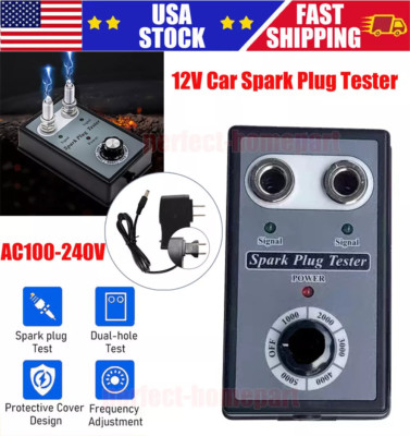 AC100-240V Car Spark Plug Tester Dual Hole Diagnostic Ignition Analyzer Tester