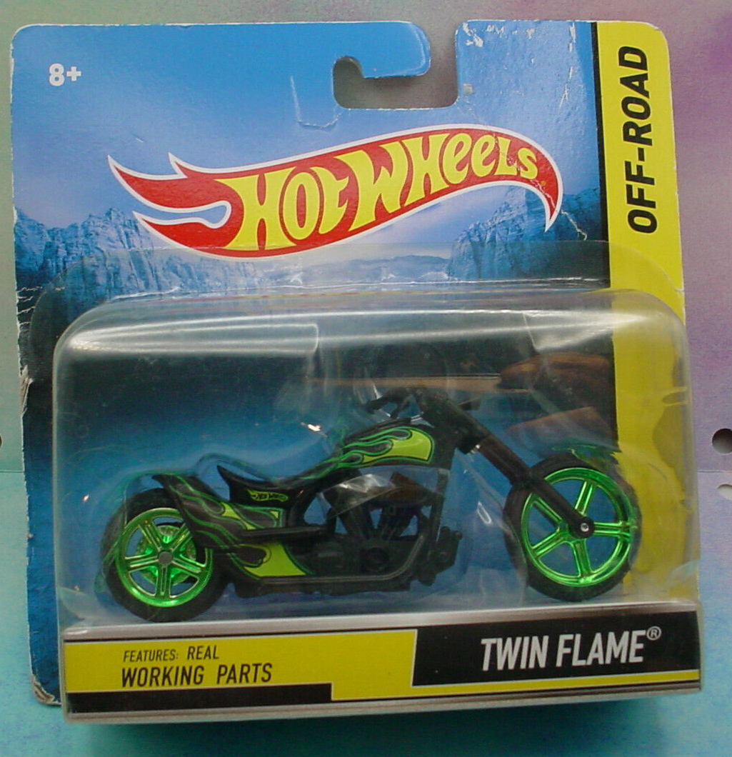 Hot Wheels TWIN FLAME 🏍️green/black 🏍️Real Working Parts | eBay