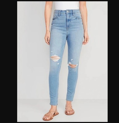 Old Navy Higher High-Waisted Rockstar 360° Stretch Super-Skinny Jeans Sz 8 NWT!
