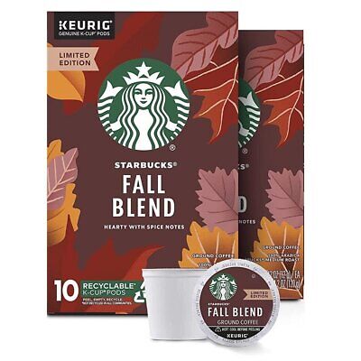 Starbucks FALL BLEND K Cup Coffee Medium Roast 2 boxes 20 pods