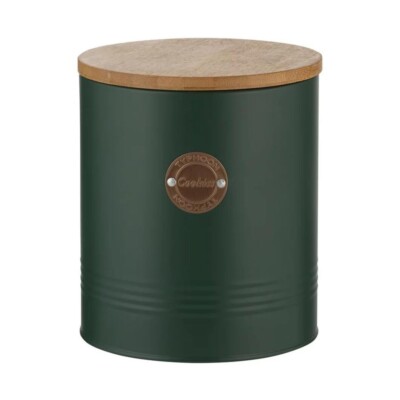 100% Genuine! TYPHOON Living Metal Cookies Storage Canister Tin 3.4 L Green!