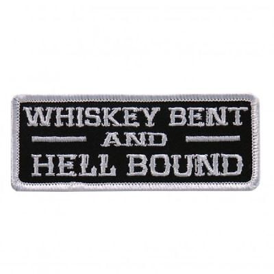 Whiskey Bent Hell Bound Embroidered iron on Sew on Patch (4.0 INCH) BY MILTACUSA