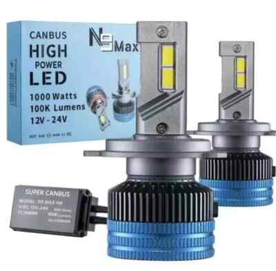 H4 N9 MAX High Power LED Super Bright White 6000K 100,000LM New LED KIT 