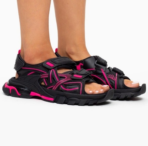 Balenciaga Track Sandals Size 40/10 Black $ Pink Women's | eBay
