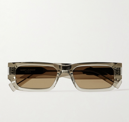 Pre-owned Saint Laurent Yves  Sl-660-f-004 Beige Sunglasses In Brown