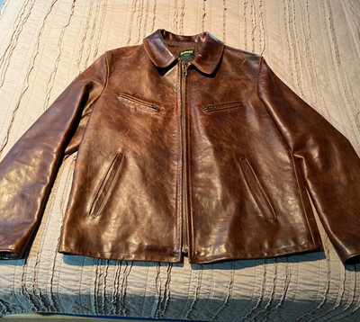 Schott NYC Men's Cowhide Retro Moto Style Jacket Size XL