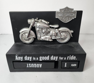 Hallmark Harley Davidson Motorcycles Perpetual Desk Block Calendar Wood  Black | eBay