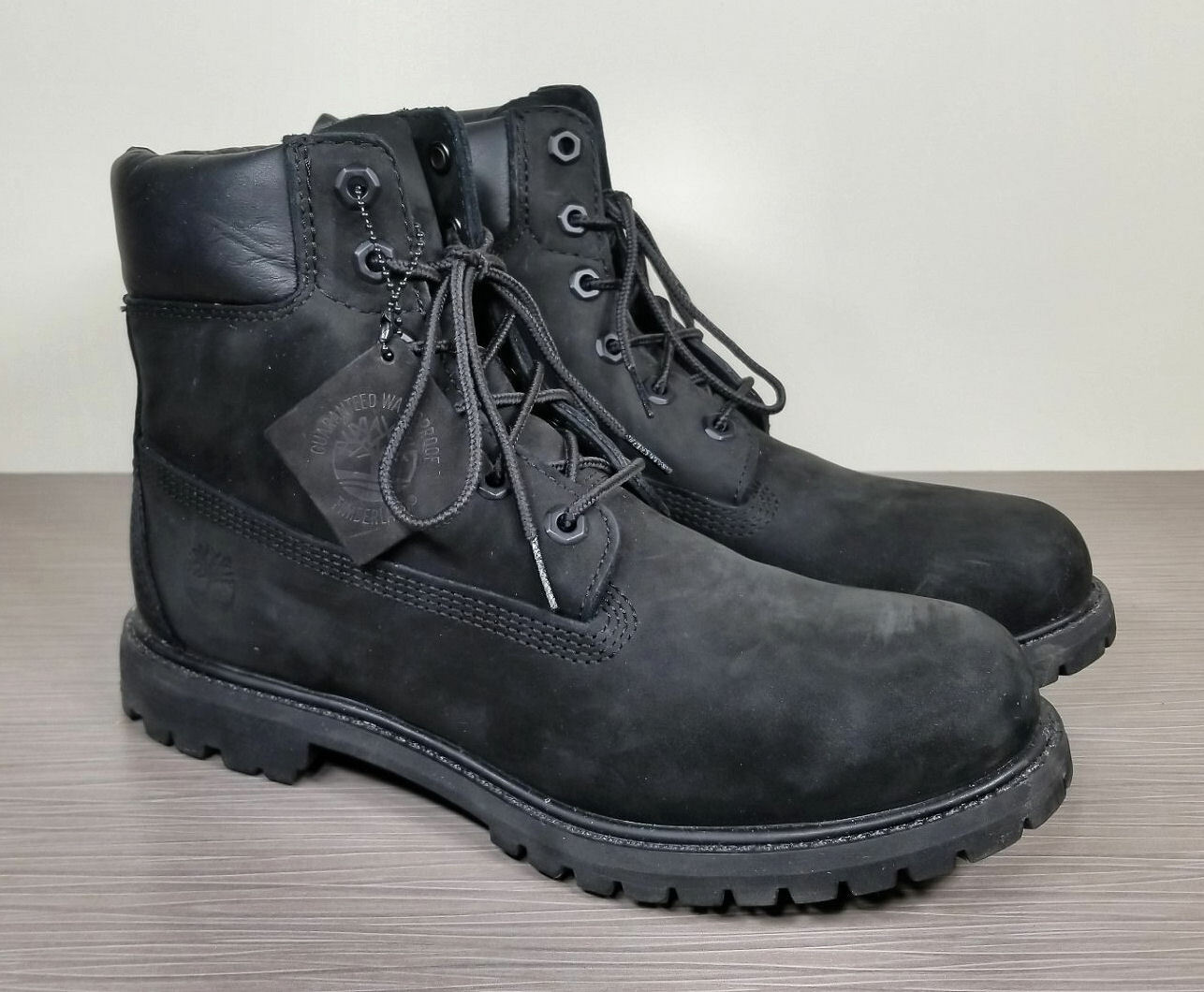 Timberland 6" Premium Waterproof Boot, Black Leather, Womens Sizes 9.5 & 10