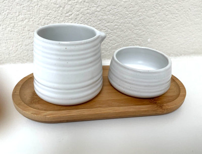 NESPRESSO Serving Set Sugar Bowl & Milk Jug Stoneware New