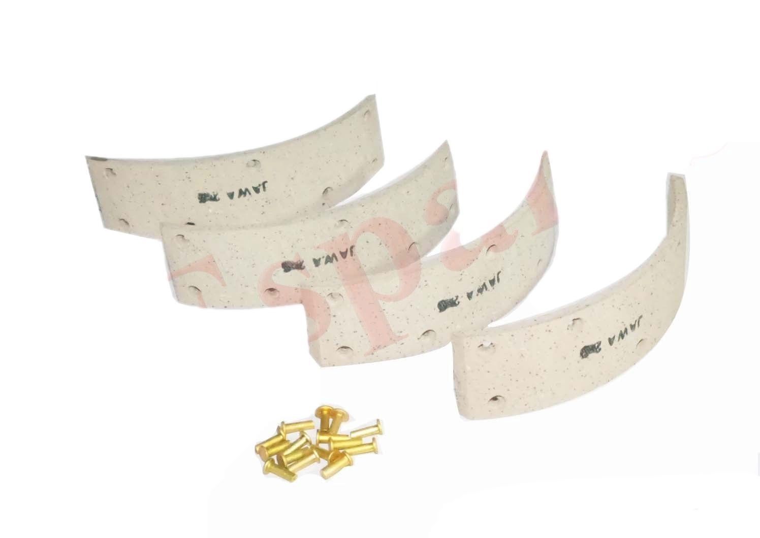 Front & rear Break Shoe Lining Set With Rivets Jawa Motorcycles 