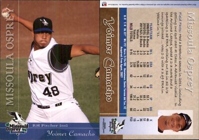 Yoimer Camacho 2012 Grandstand Missoula Osprey RC Card *AutographDen* FREE SHIP