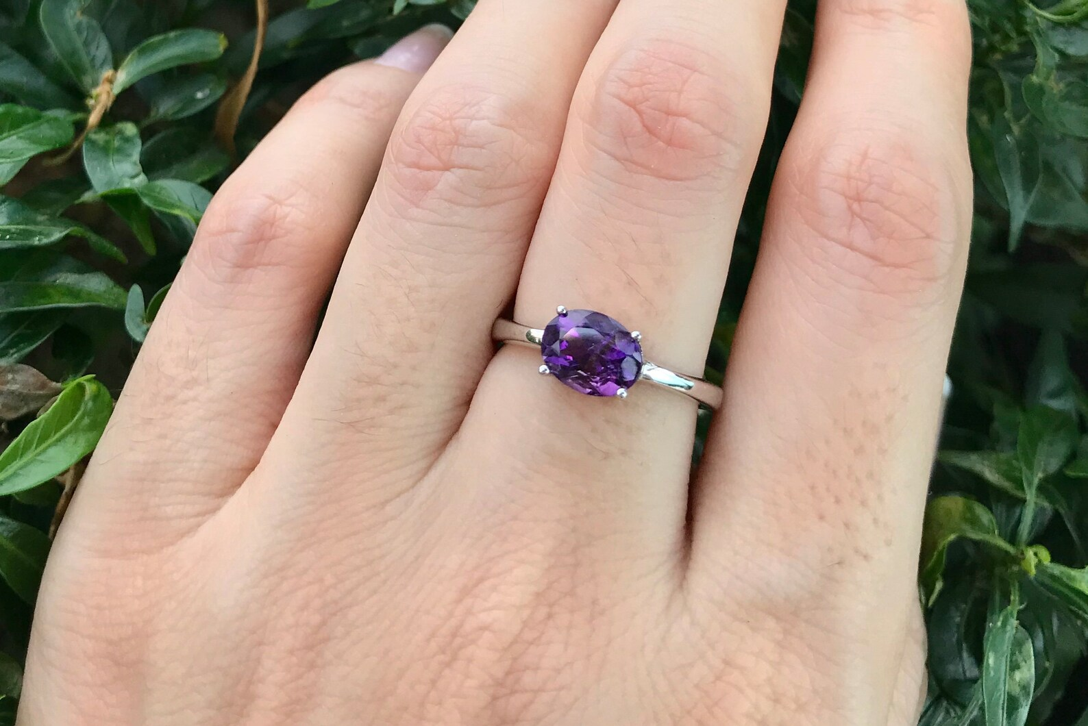 Amethyst Gemstone 925 Sterling Silver Ring Handmade Women
