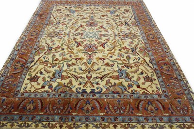 Klassischer Orientteppich Ziegler Beige mit Hellblau und Rostrot in 320x240