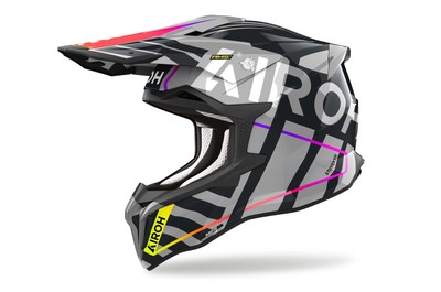 Airoh Helmet 2024 Strycker Brave Grey Gloss Composite Carbon MX Motocross Quad