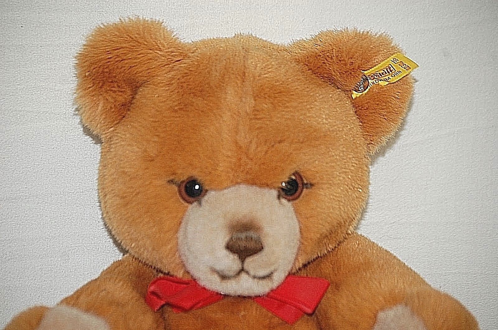 Original Plush Steiff Teddy Bear Petsy W. Germany Brass & Cloth Ear Tag 0230/35