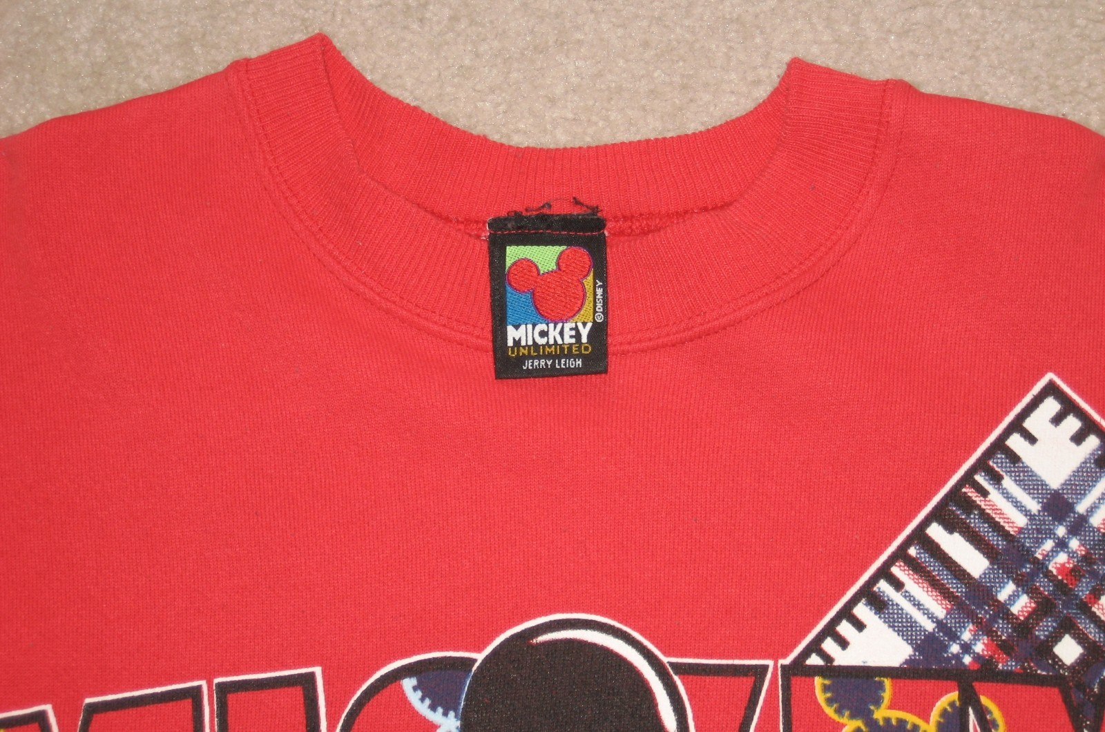 Vintage Hip Hop Mickey Mouse Unlimited Jerry Leigh Sweatshirt XL Adult Red USA
