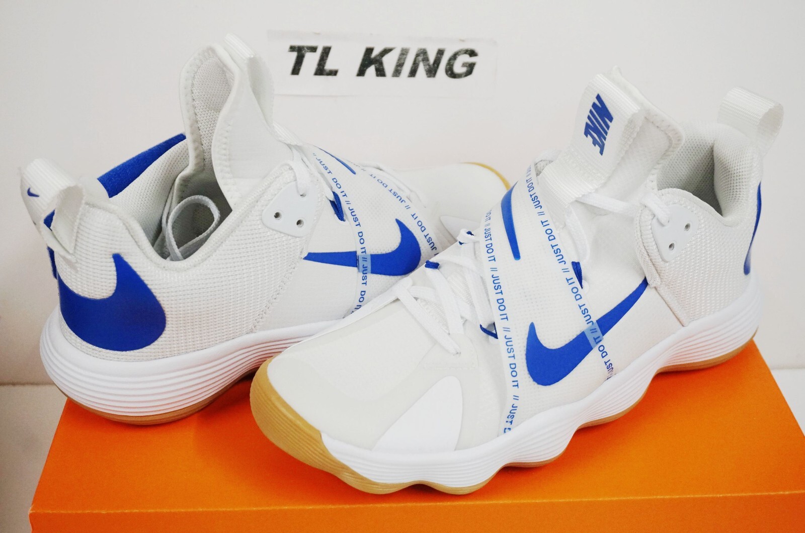 Nike Mens React HyperSet White Royal Blue Gum Limited Nike Mens React HyperSet White Royal Blue Gum Limited
