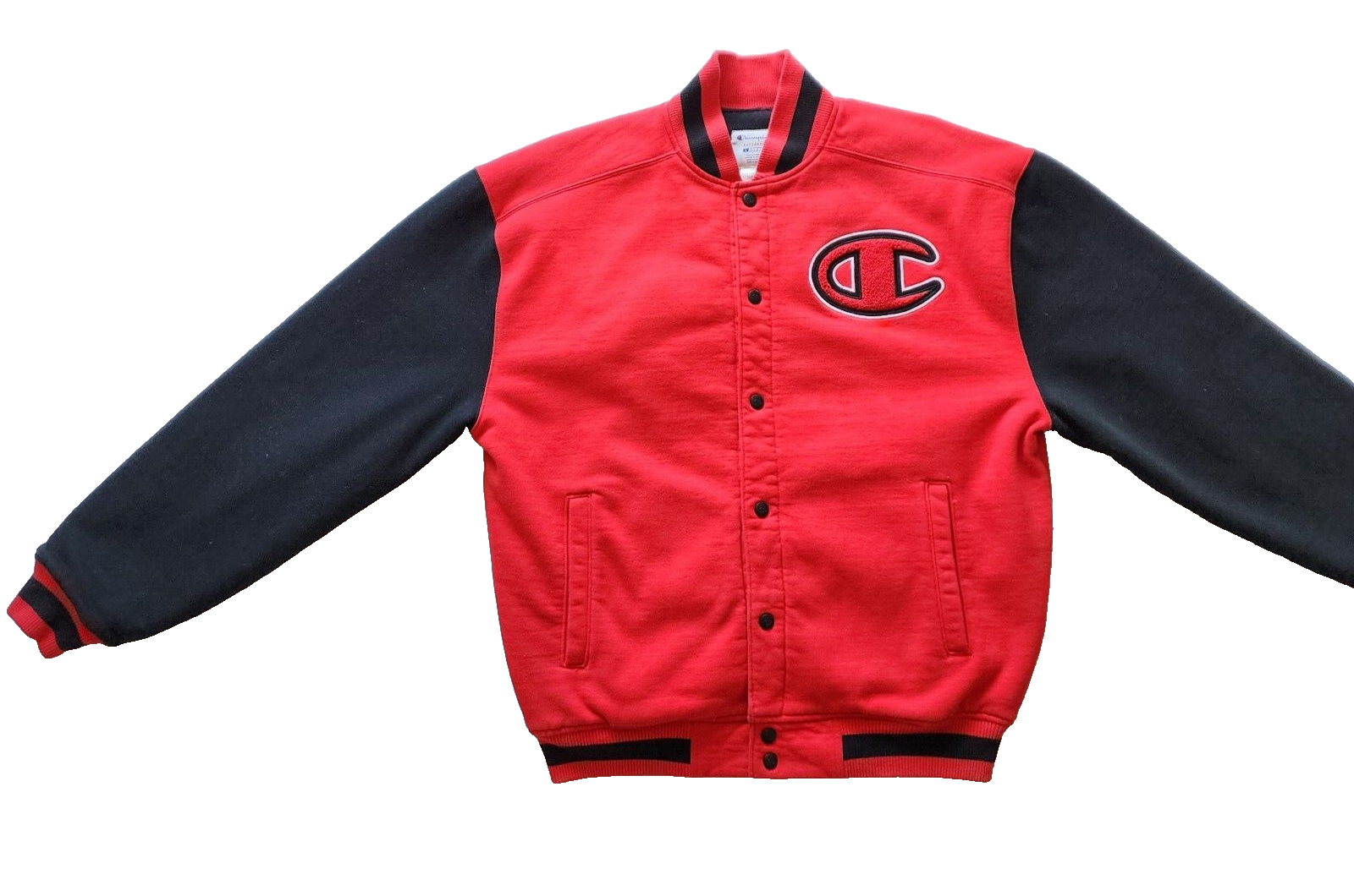 Black and red champion letterman jacket clearance