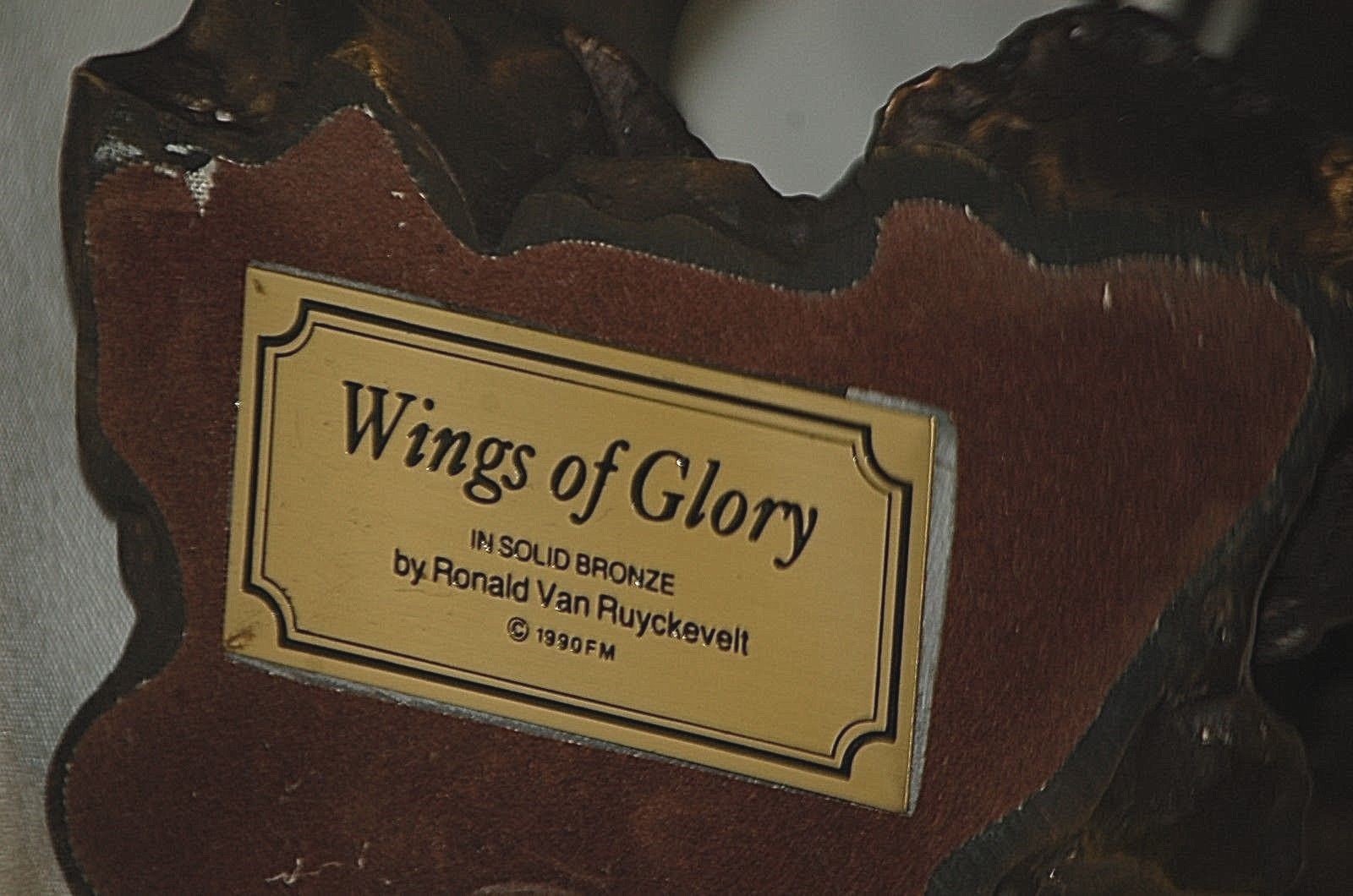 Solid Bronze Eagle Art Sculpture Wings of Glory by Ronald Van Ruyckevelt Signed