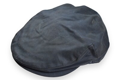 Vintage Barbour Flat Cap Wax Navy D585 England Classic Size 7 1/2 (61cm)