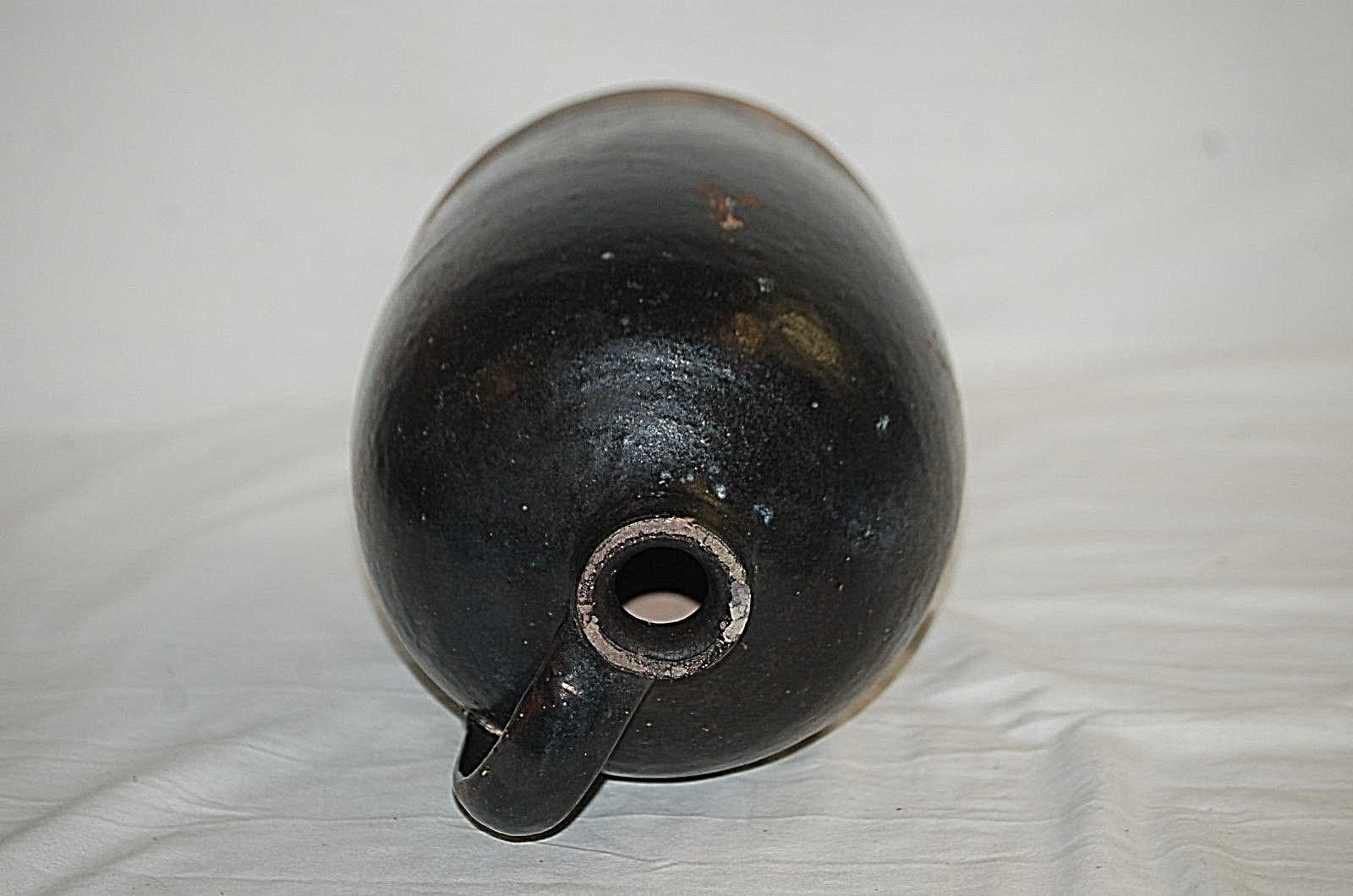 Old Vintage Antique Whiskey Jug Brown Stoneware Crock Primitive Country Farm b