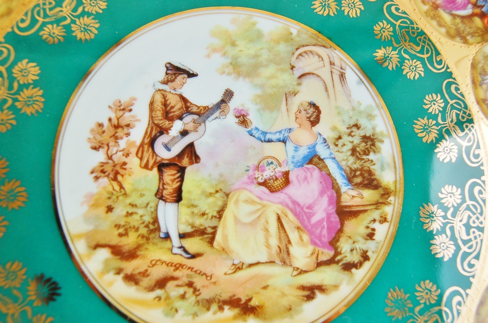 Dieux Carlsbad Platter with Handles Romantic scenes of Lovers in Courtship, 12