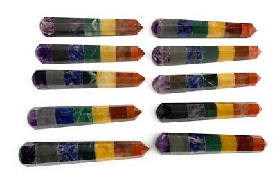 2.2 lbs, 4.7'' - 5.3'', 10pcs, 7 Chakra Towers, Obelisks, Points, B29087