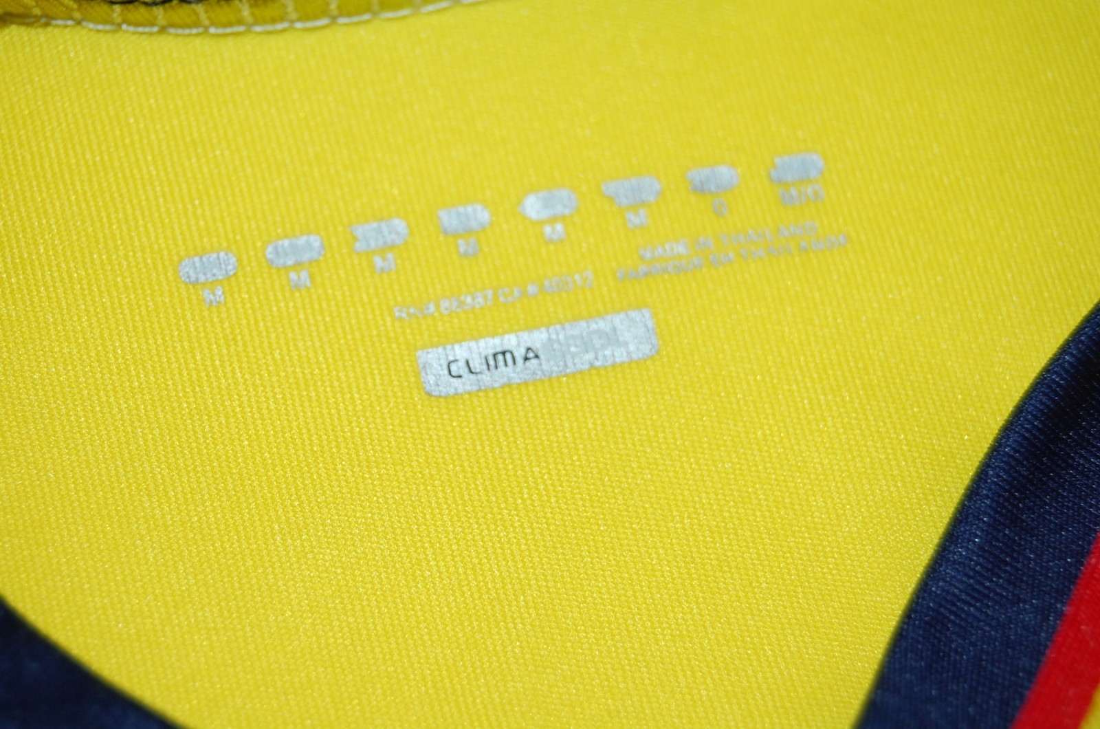 Columbian national practice jersey, Yellow, Clima Cool