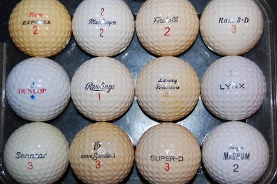 #19 Set of 12 GOLF BALLS LOGO Old Rare Vintage Balls
