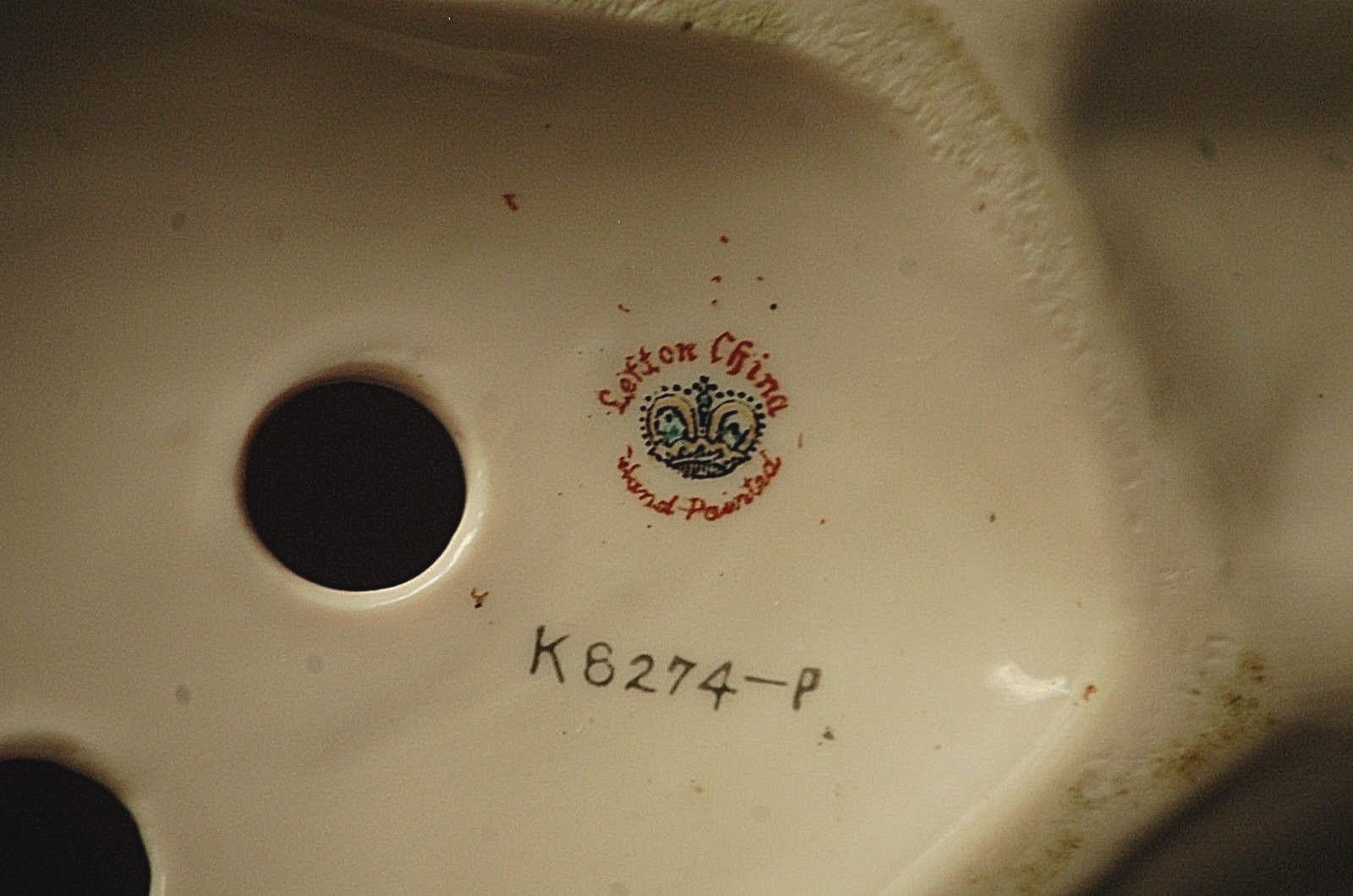 Lefton Porcelain Victorian Winter Parasol Pink Lady Spaghetti Trim K8274-P