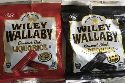 Wiley Wallaby Australian Style Gourmet Black amp Red Liquorice Candy 2  4oz Bags