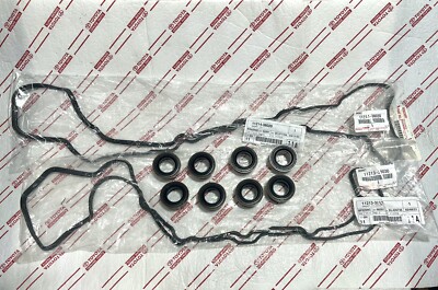 *NEW LEXUS VALVE COVER GASKET KIT + 8 SPARK PLUG SEALS LS460 LS600H GENUINE OEM