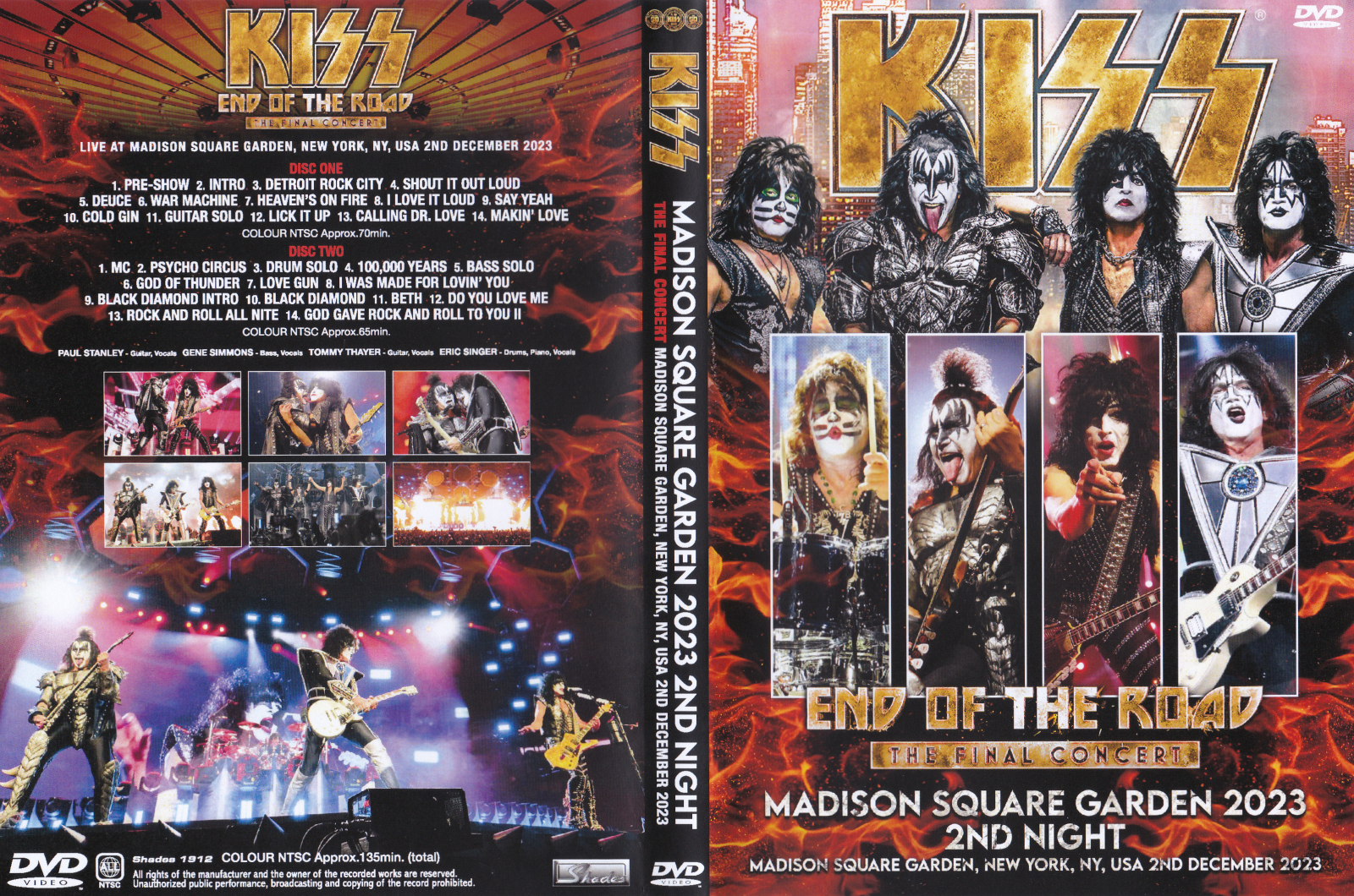 KISS NEW YORK MSG 12-02-2023 THE FINAL CONCERT (2 DVDS)!!!AC/DC PETER CRISS OZZY KISS NEW YORK MSG 12-02-2023 THE FINAL CONCERT (2 DVDS)!!!AC/DC PETER CRISS OZZY