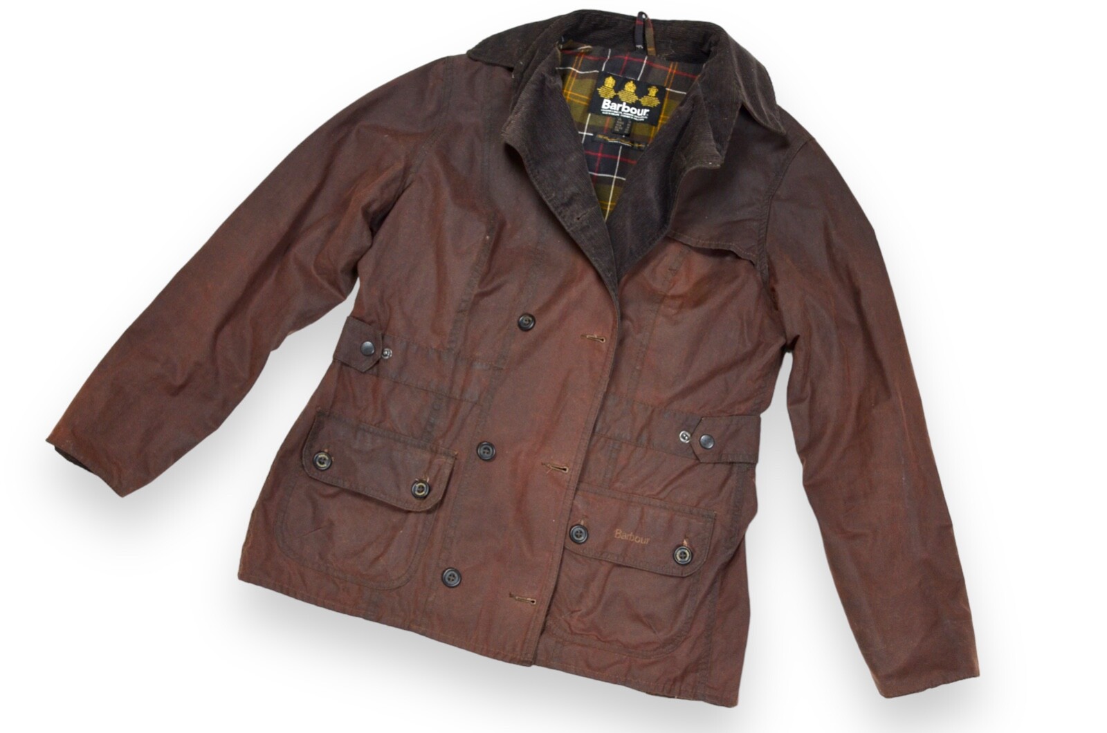 Women's Barbour Double Breasted Jacket Wax Cotton England