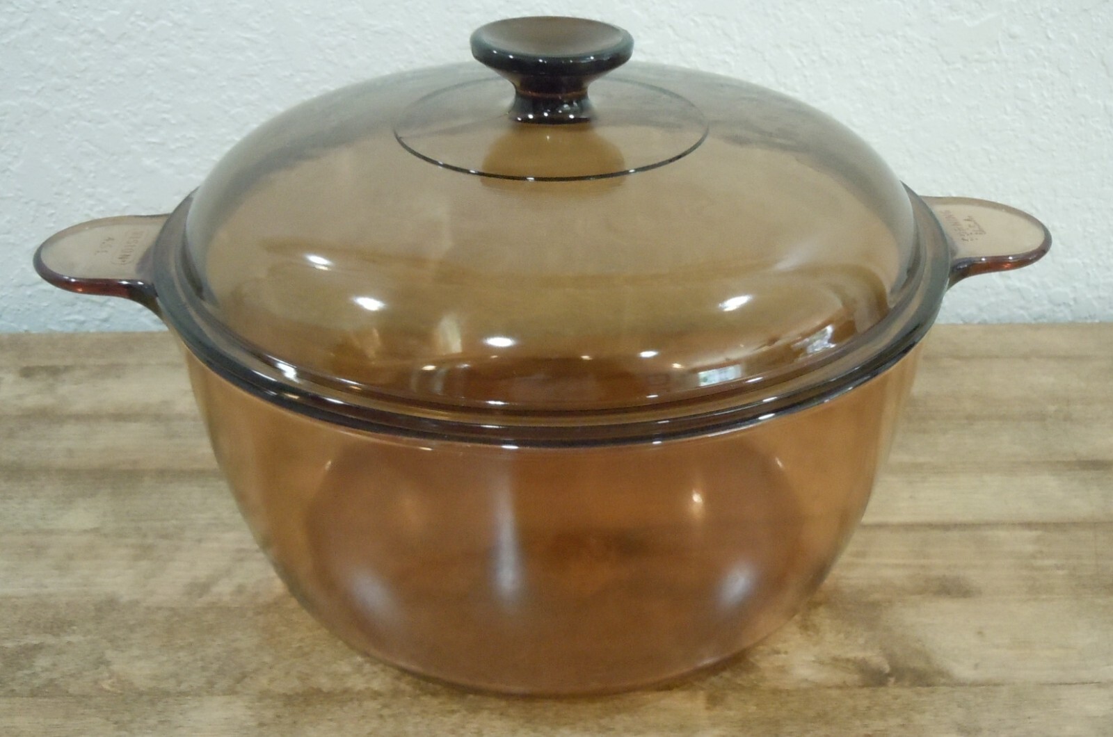 EUC Visions Corning Ware 5 Liter Amber Stew or Stock Pot ~  Dutch Oven with Lid
