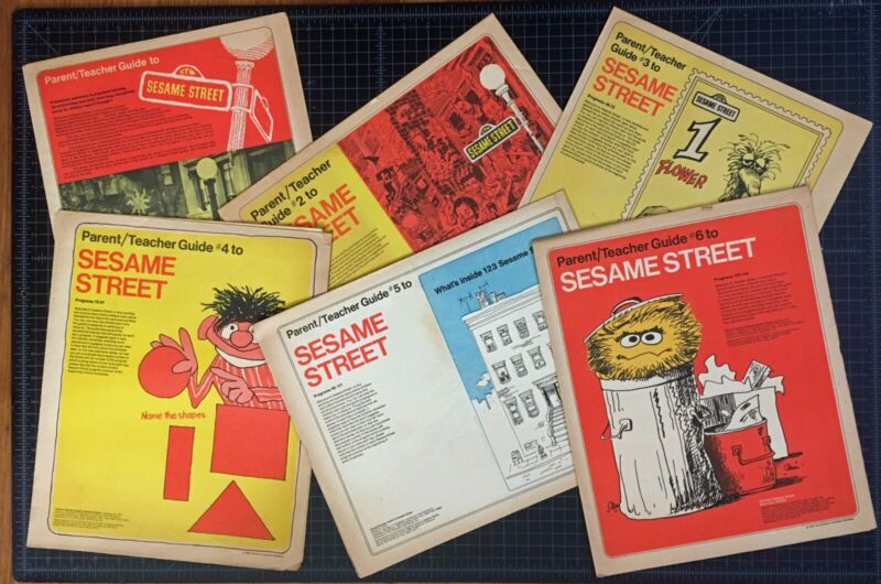 Sesame Street Parent / Teacher Guide Set #1 – 6 1969 1970 Poster Rare Vintage