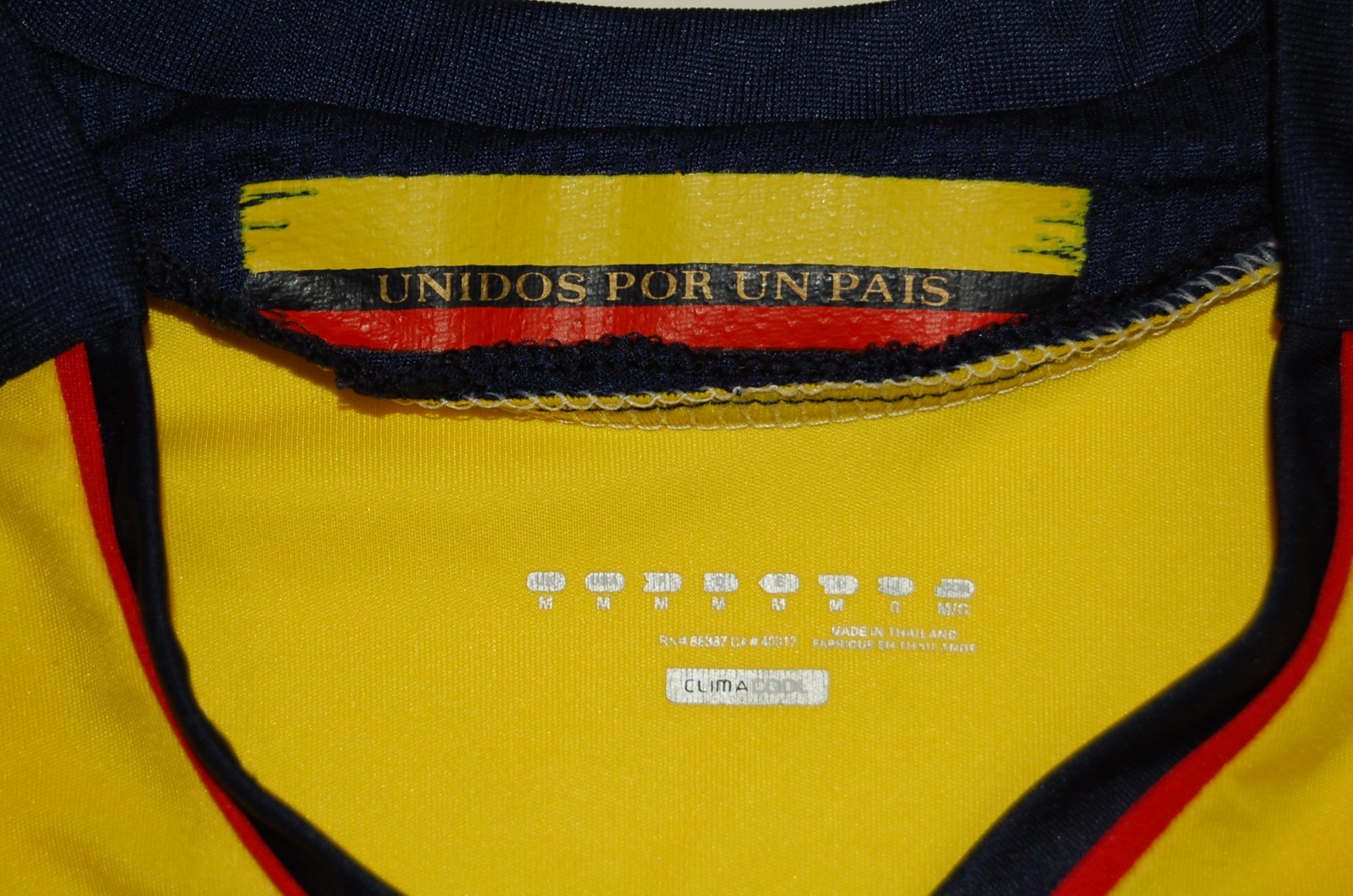 Columbian national practice jersey, Yellow, Clima Cool