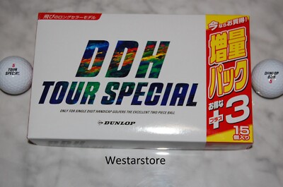 DUNLOP  DDH TOUR SPECIAL SOFT FEELING 15 GOLF BALLS JAPAN Free 2 Dozen Tees