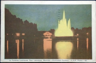 1940s Illuminated Fountain, La Fontaine Park, Mont-Royal, Montreal, Quebec, Cana