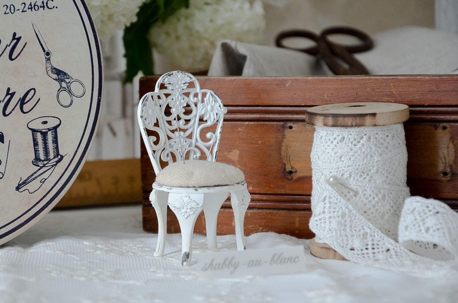 Clayre & Eef Nadelkissen Stecknadel Nadel Stuhl Pin cushion Shabby Chic Vintage