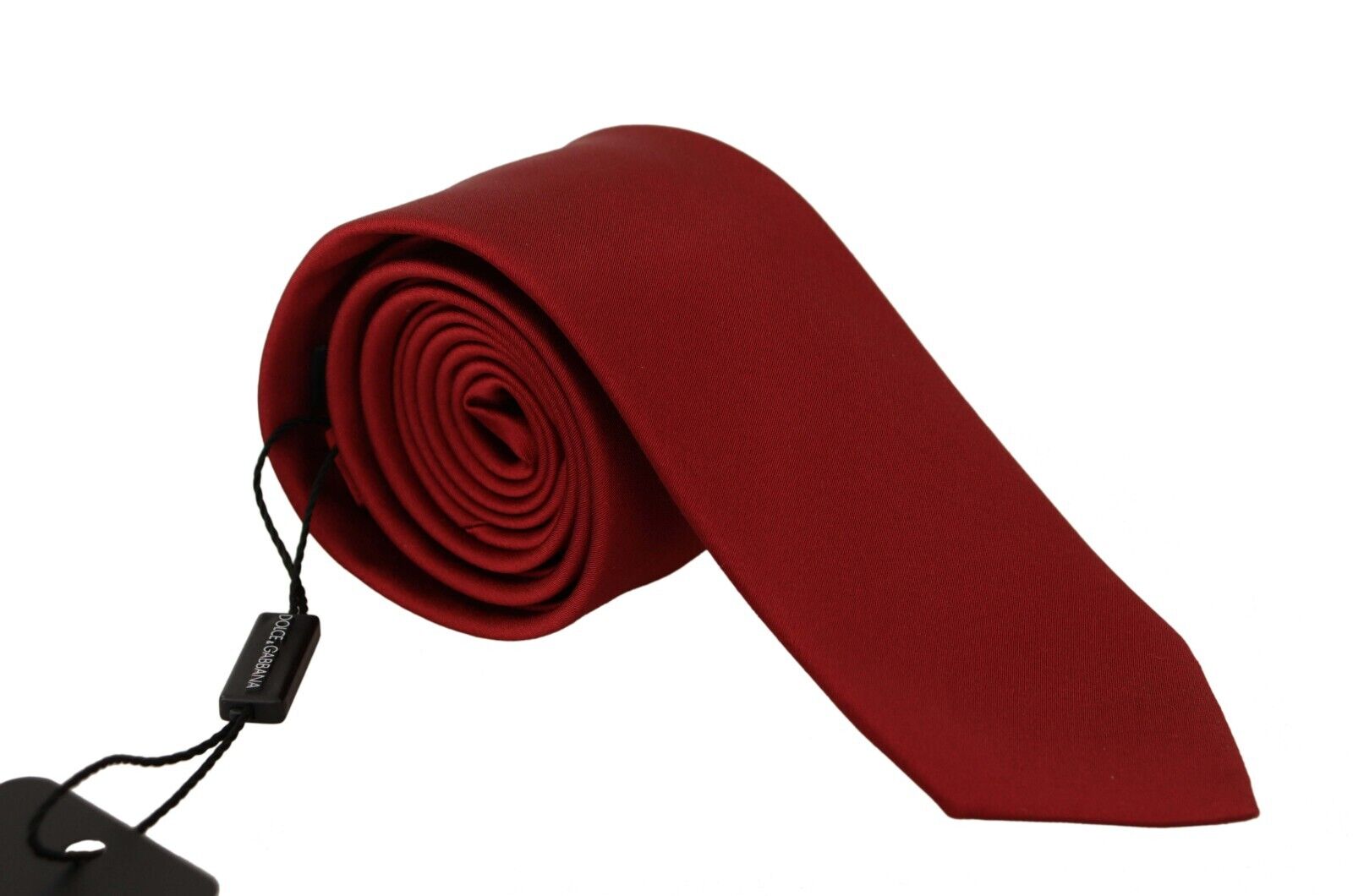 DOLCE & GABBANA Галстук Красный однотонный с принтом, регулируемый галстук из 100 % шелка $300