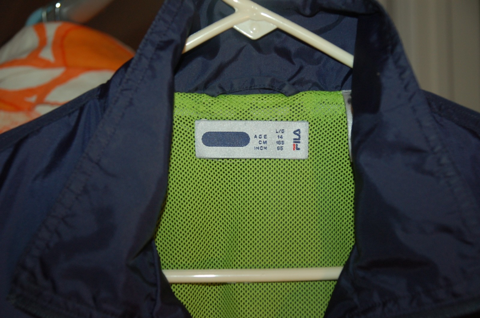 Childrens' FILA windbreaker, blue, green, grey, size L
