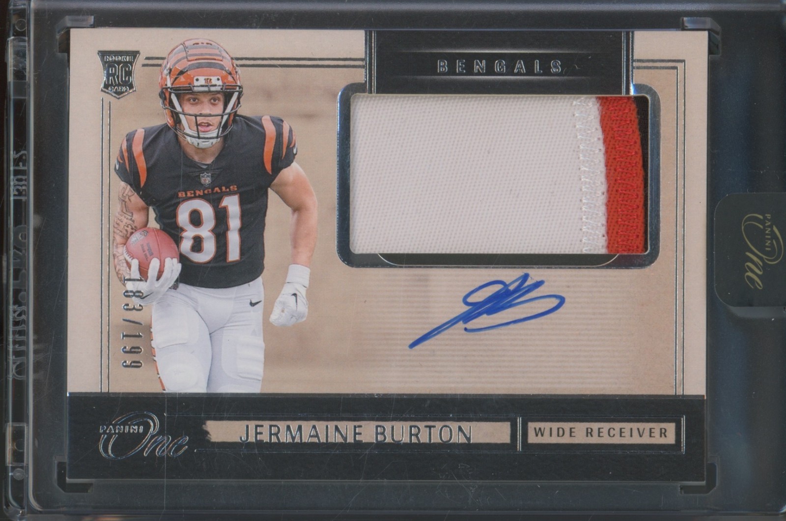 2024 Panini One RPA #30 Jermaine Burton 183/199 Auto Patch RC Rookie