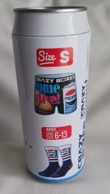 Pepsi-Cola Mens Boxer Brief Small + 1-Pair Crew Socks Size 6-13 Shoes Coin Bank