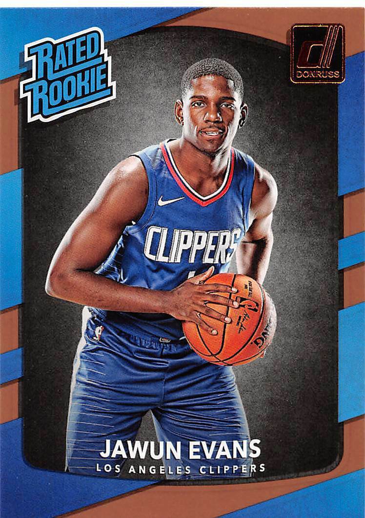 2017-18 Donruss #162 Jawun Evans RC Rookie Card > Los Angeles Clippers ???. rookie card picture