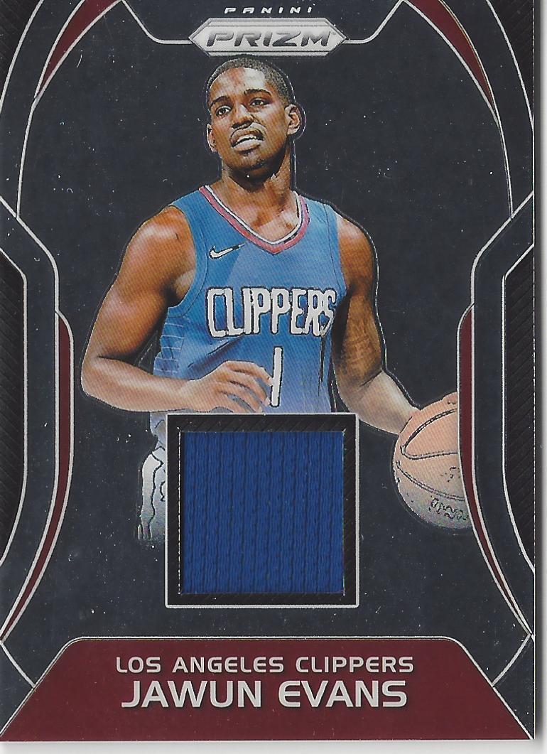 2017-18 Panini PRIZM Jawun Evans Relic Jersey Patch Rookie Card RC LA Clippers. rookie card picture