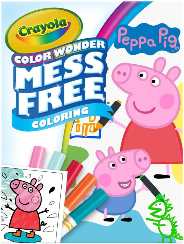 Mess Free Color Wonder Colouring Pages & Markers, Peppa Pig, Includes 18 Pages o
