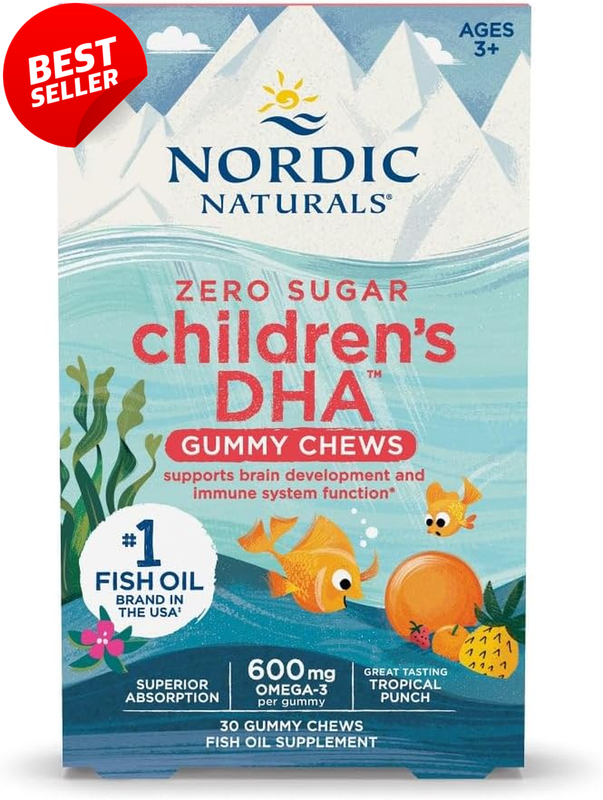 Nordic Naturals Kids DHA Omega 3 Gummies Zero Sugar Tropical 30 Ct - US